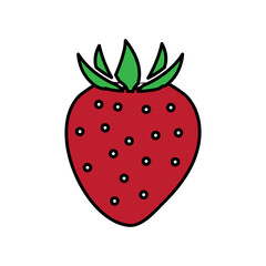 Strawberry icon Flat, vector Sweet strawberry icon on white background..eps