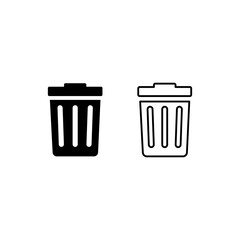 Waste Bin icon vector logo set, Recycle Bin Icon simple illustration..eps