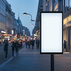 Blank Billboard with City Street, and Night. (2)