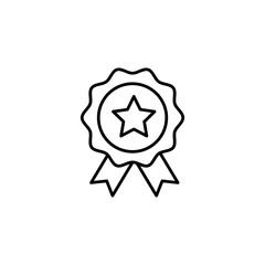 Best seller icon. vector Premium quality product service icon, vector medal with star symbol linear icon..eps