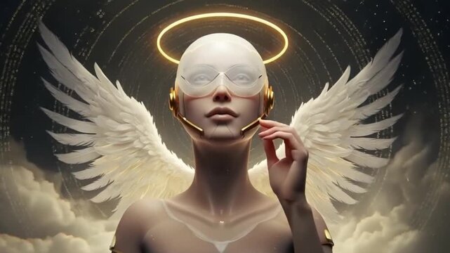 Cyber Angel Ascendant - 4K Futuristic Seraphim & Digital Divinity
