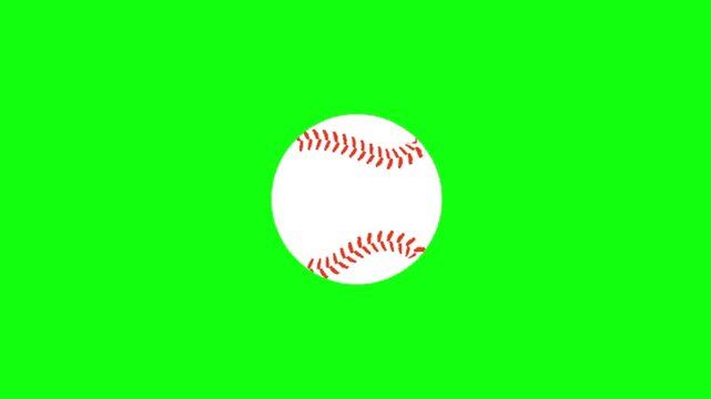 baseball animation on green screen