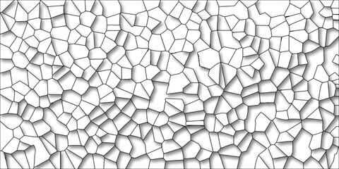 Abstract cellular pattern with soft shadows on white background creates a striking geometric design suitable for digital backgrounds and visual effects