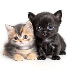 Adorable Kittens with White Background. (5)