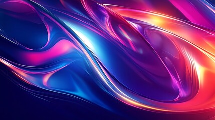 Abstract Swirling Neon Lights.