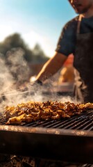 BBQ Grill Cooking Outdoors.