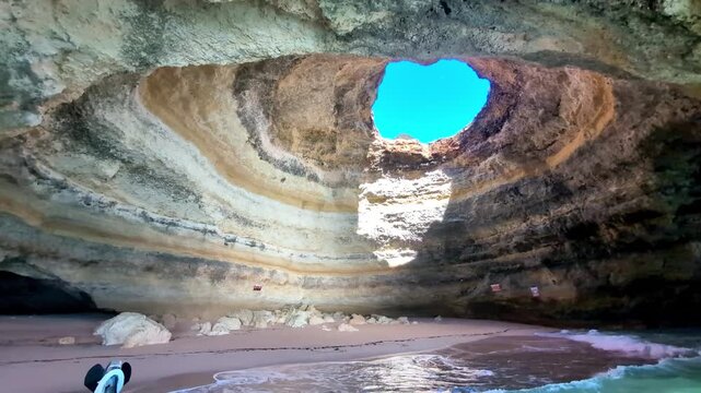  Famous Benagil Cave in Algarve Portugal viewed from inside