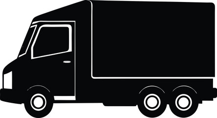 Modern clean concept refrigerated truck silhouette for commercial transport designs