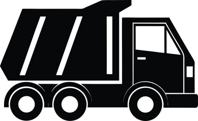 Modern clean concept garbage truck silhouette for eco friendly services