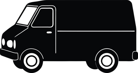 Modern concept delivery van silhouette clean design for logistics and transport