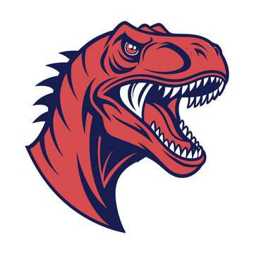 t rex dinosaur head logo vector style.