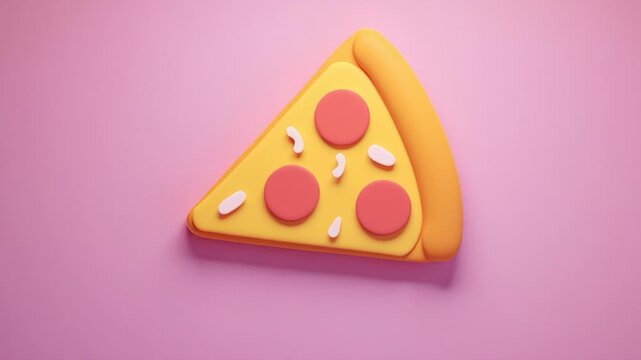 3D animation pizza slice