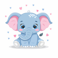 Obraz premium Adorable Elephant Vector Illustration