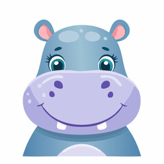 Naklejka premium Cute Hippopotamus Vector Illustration