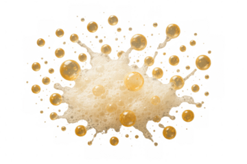 Beer foam splashing with bubbles against a transparent background, creating a dynamic and refreshing visual of a cold beverage