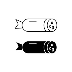 Sausage salami icon vector, simple Sausage Icon Simple Outline Vector on white background..eps