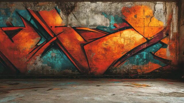 Vibrant graffiti wall featuring striking red and blue designs in an urban street art environment