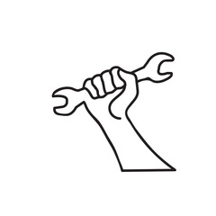 Spanner in hand for repair or fix work,vector illustration for web and app..eps