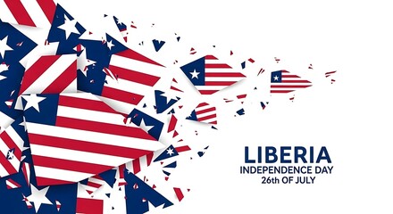 Festive Liberian Independence Day Celebration with Shattered Flags