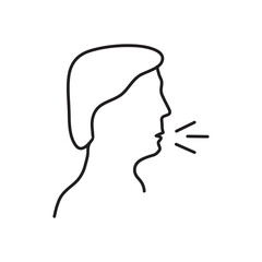 Bad Breathe symbol Icon, vector flat black simple linear illustration for web and app..eps