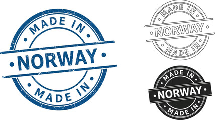 Obraz premium Made in norway stamp vector illustration for product label and quality assurance logo design