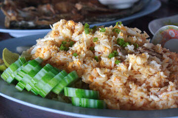 Seafood: shellfish, shrimp and squid salad