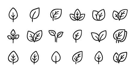 Vector leaves clip art collection for graphic design projects and nature themed designs and illustrations silhouette