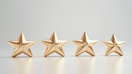 Obraz premium Four Golden Stars: A Symbol of Top-Rated Quality and Excellence