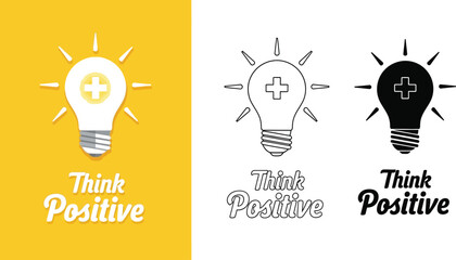 Think positive lightbulb idea inspiration creative concept motivation positivity mindset positive thinking