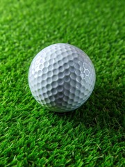 Obraz premium Golf ball with heart love shape on green grass