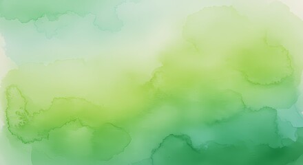 Fototapeta premium Green - Blue Gradient Watercolor Background