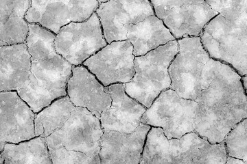 Drought season grey background with cracked ground