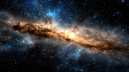 Majestic galaxy with swirling stars and vibrant colors illuminating cosmos