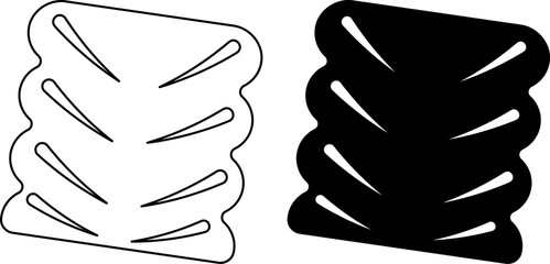 top view Fougasse bread icon set