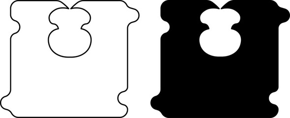 outline silhouette Bread clip icon set
