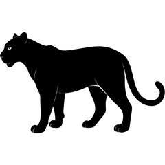 Obraz premium Black panther silhouette standing profile animal feline