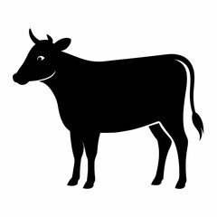 Black cow silhouette animal farm