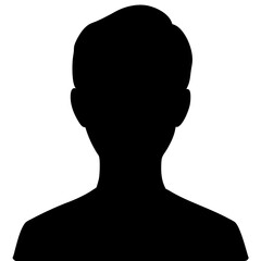 Black silhouette of a person's head and shoulders vector