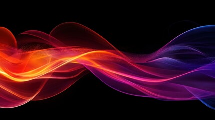 Fototapeta premium A high-energy abstract design with glowing streaks of neon red, orange, and purple, moving dynamically across the scene in sweeping waves