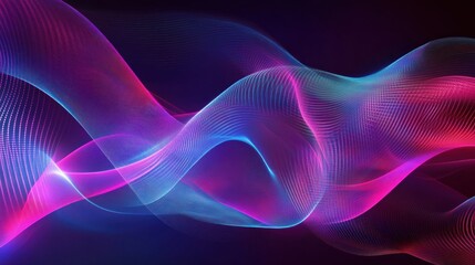 A high-energy abstract design with neon glowing lines, digital grids, and vibrant light patterns in shades of purple, blue, and pink, creating a fast-paced, dynamic vibe