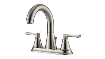 Modern brushed nickel bathroom faucet two handle basin sink faucet lavatory faucet for vanity 4 inch centerset on transparent background