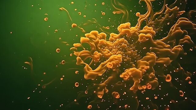 Explode orange flame texture bursts wildly on a natural green background, the fiery patterns swirling vividly and blending harmoniously.