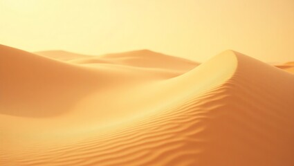 Desert landscape with sand dunes and golden light