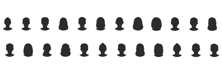 avatar icon. profile icons set. male and female avatars vector icon set illustration isolated on white background.