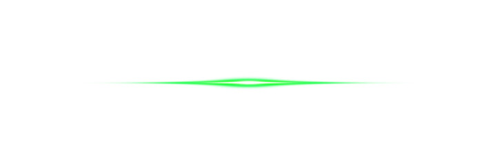Horizontal Lens Green Flare Effects / Laser beam Effect / Transparent background PNG 