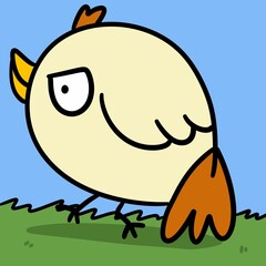 illustration of cute cartoon bird