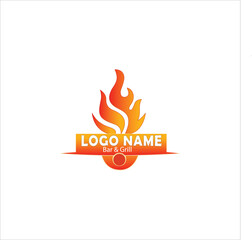 Hot bar grill logo design design template