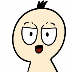 cartoon doodle shocked face
