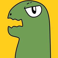 cartoon funny green alien