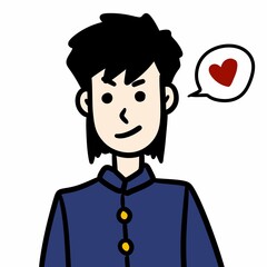 cute cartoon man with love heart